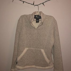 Prana Grey Knit Quarter Zip Sweatshirt